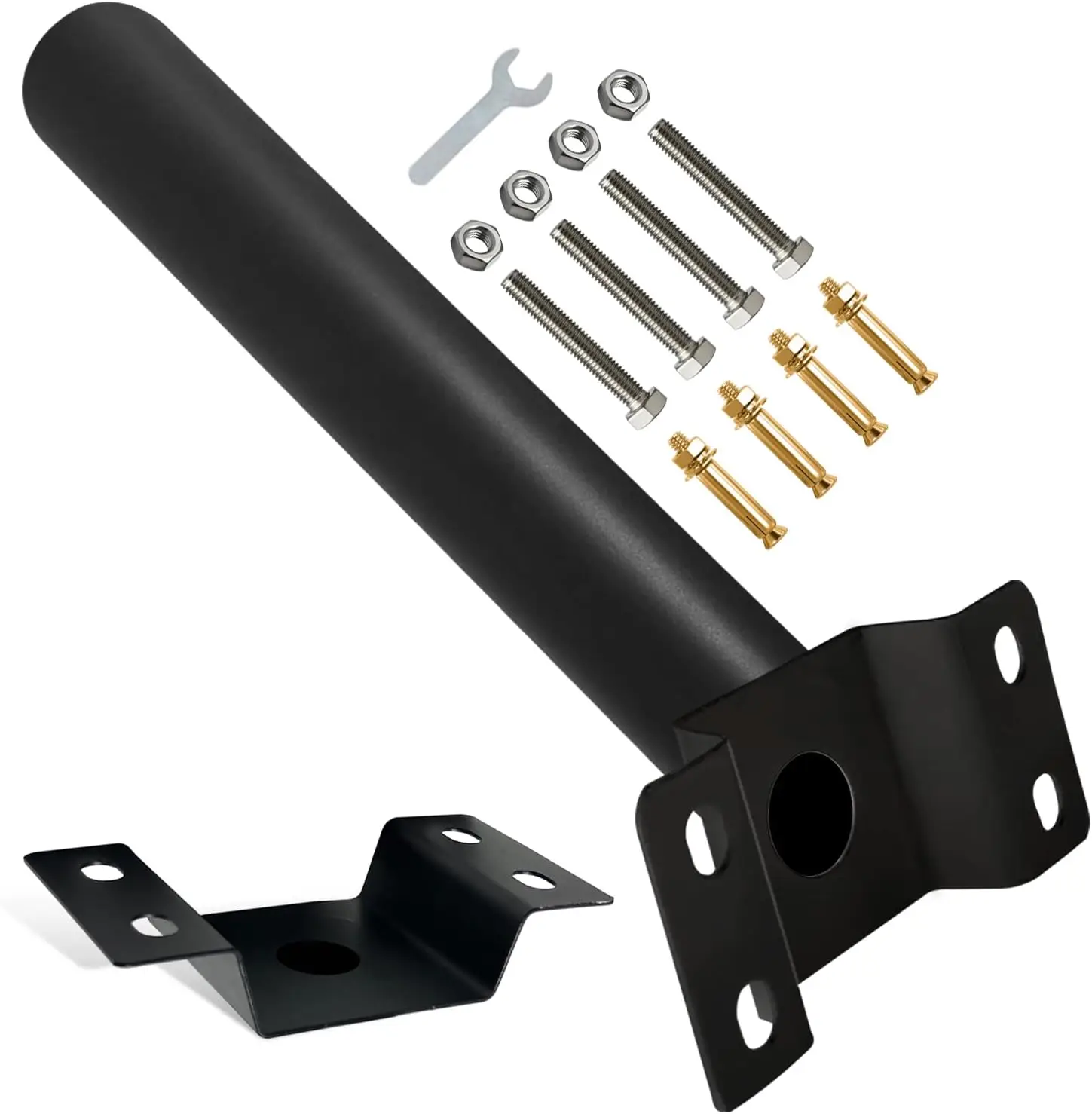  Universal Outdoor Light Pole Mount Bracket Kit Heavy Duty Wall-Mounted Lamp Stand for Street Garden Yard Lighting Fixtures 