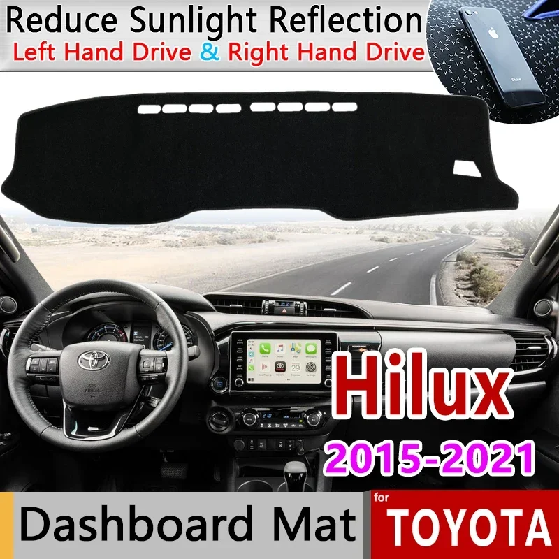

Dashboard Cover Dash Board Mat Carpet Pad for Toyota Hilux AN120 AN130 2015~2021 Sunshade Cushion Non-slip Accessories 2016 2017