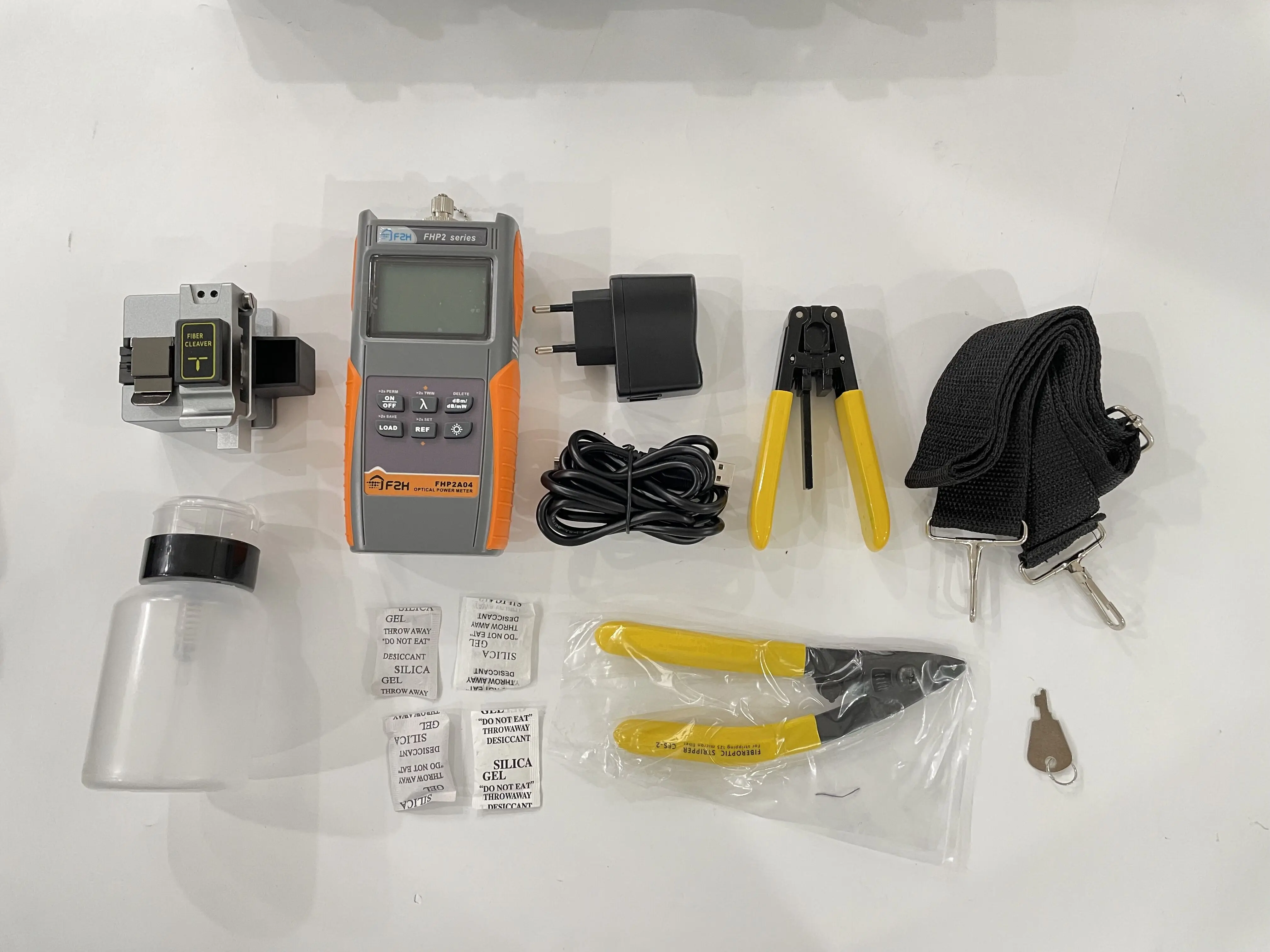 سعر صندوق أدوات الألياف الضوئية مع مقياس طاقة الألياف الساطور المعدني ذو طيات تجريد الألياف #2