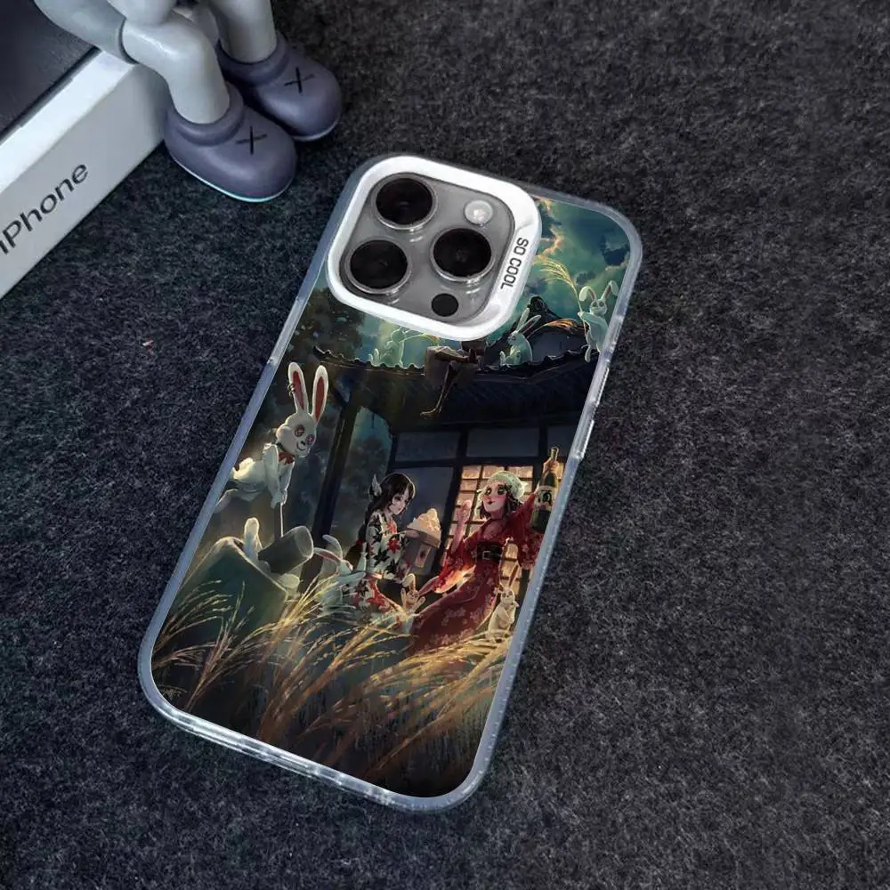 حافظة هاتف Identity V لهاتف آيفون 17 16 15 14 13 12 11 Pro Max Plus غطاء خلفي فضي مقاوم للصدمات