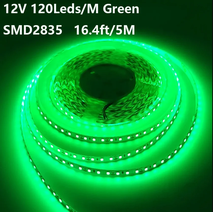 

2Pcs 16.4Ft/5M Smd2835 12V 600Leds Green Led Strip Lights Flexible and Cuttable Led Tape Lights for Birthday Christmas Parties Home Indoor Decoration Living Room Ceiling Atmosphere Lights, Office Under-Cabinet Lights, Kitchen Cabinet Lights, Stage Atmosph
