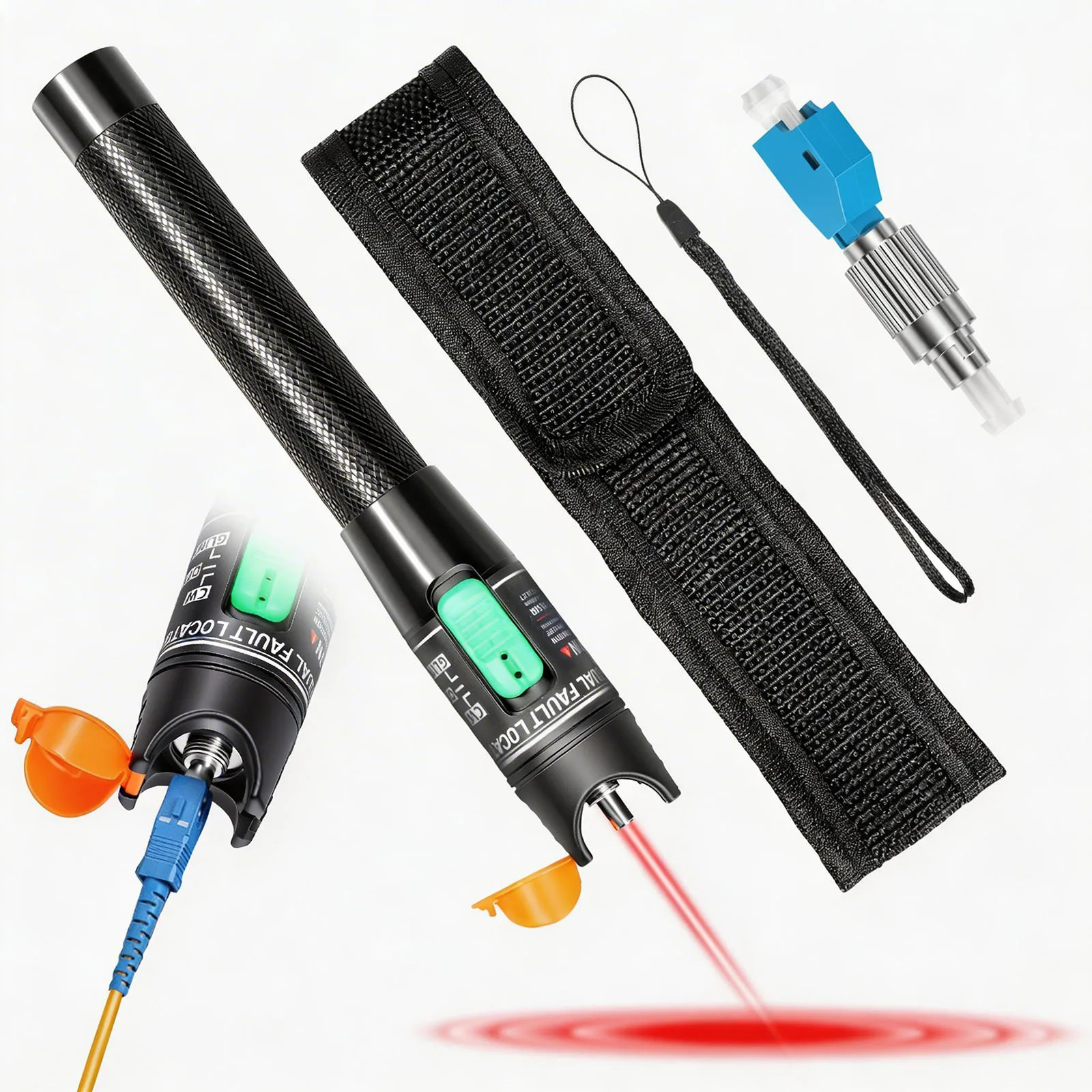 

Визуальный локатор неисправностей 30 км, тестер оптоволоконного кабеля с адаптером FC (штекер) - LC (гнездо), инструмент для тестирования оптоволокна, детектор-ручка