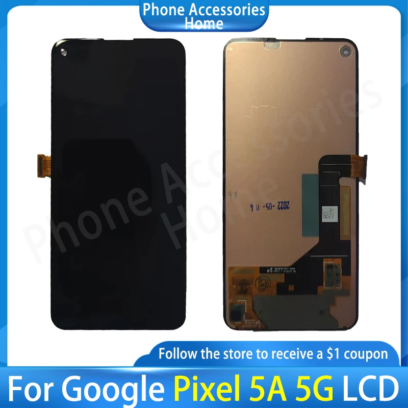 

Original 6.34" OLED LCD For Google Pixel 5a 5G Pixel 5 a Display Screen Touch Panel Digitizer For Google 5a Pixel 5a LCD Frame