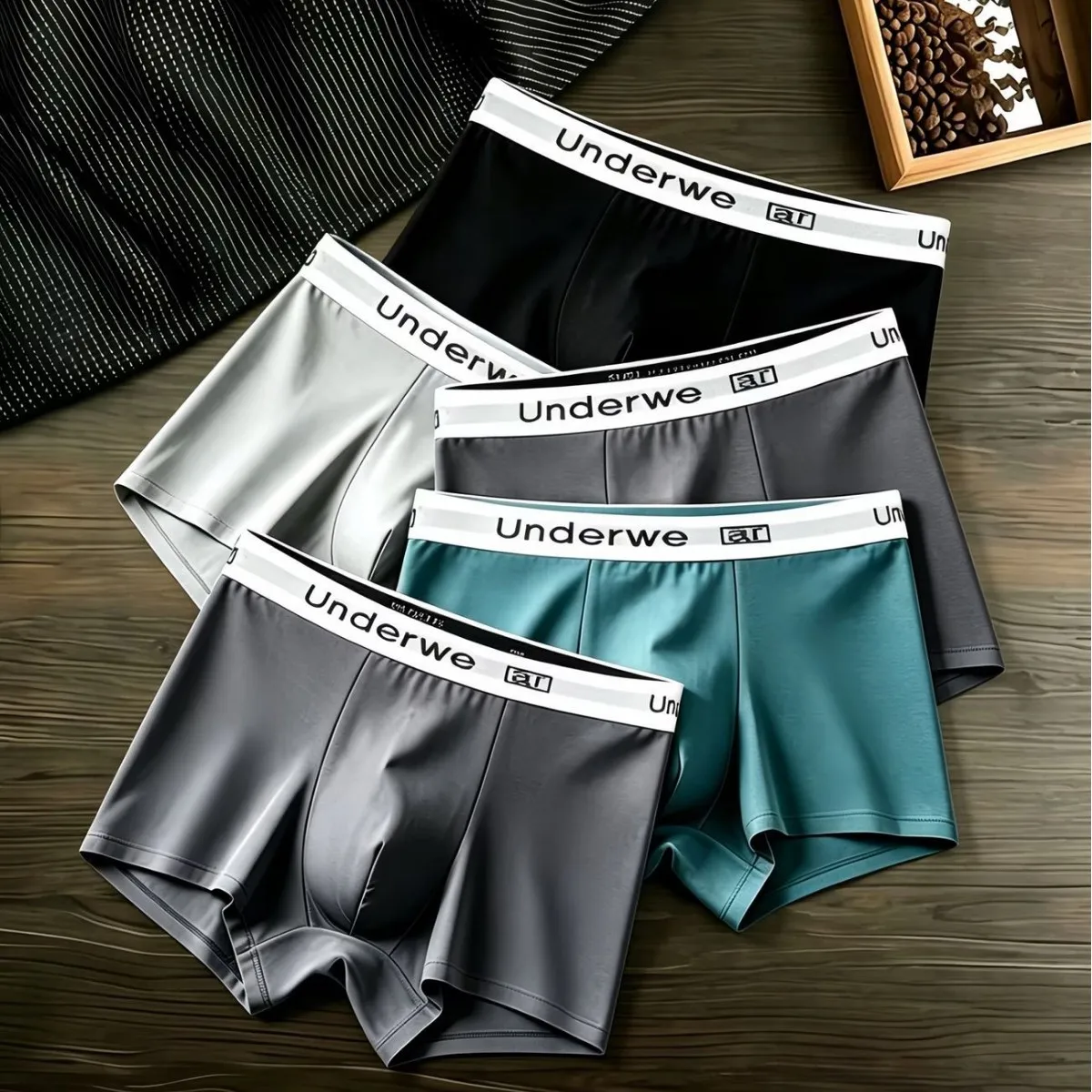 3PCS Men Middle Waist Printed Boxers Shorts Solid Color Simple Casual Briefs Underwear Breathable Comfortable Panties L-2XL