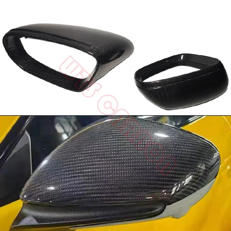 For Porsche 911 992 2019up Full Dry Carbon Fiber Replacement Door Side Rear View Mirror Cover Caps