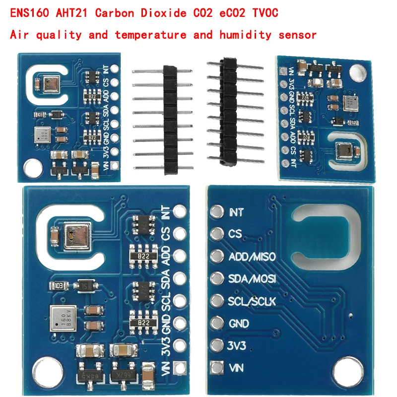 ENS160 AHT21 Carbon Dioxide CO2 eCO2 TVOC Air Quality and Temperature Humidity Sensor new