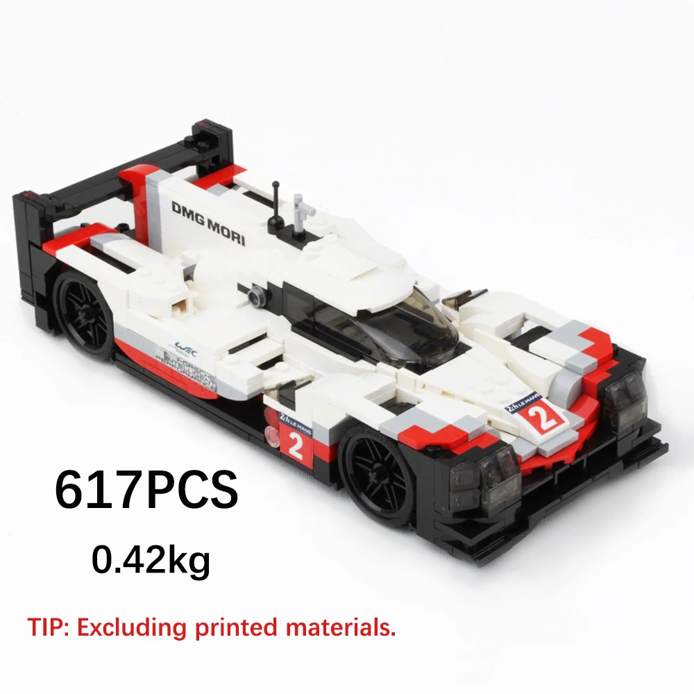 617 шт., модель супергоночного автомобиля Speed Champion MOC-9708, маленький строительный блок, технология, кирпичи, сборка, детские игрушки, костюм