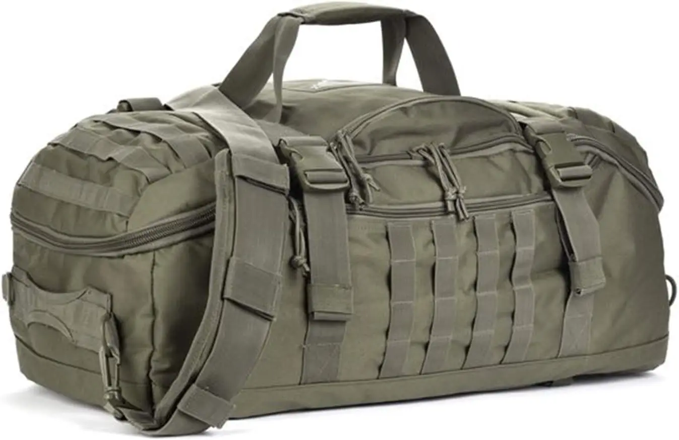 Large Tactical Duffle Backpack for Men - 45L Weekender Gym Bag for Travel, Sports, and Workout (Green)