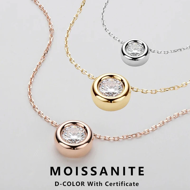 

Lnngy 1CT 2CT 3CT Bubble Moissanite Necklace For Women 925 Sterling Silver Original Certified Solitaire Drop Necklaces Jewelry