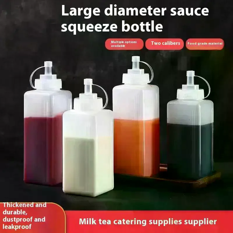 Squeeze Sauce Bottles Condiment Dispenser Large Mouth Dustproof Kitchen Seasoning Salad Sauce Olive Oil Bottle 600/800/1000ML
