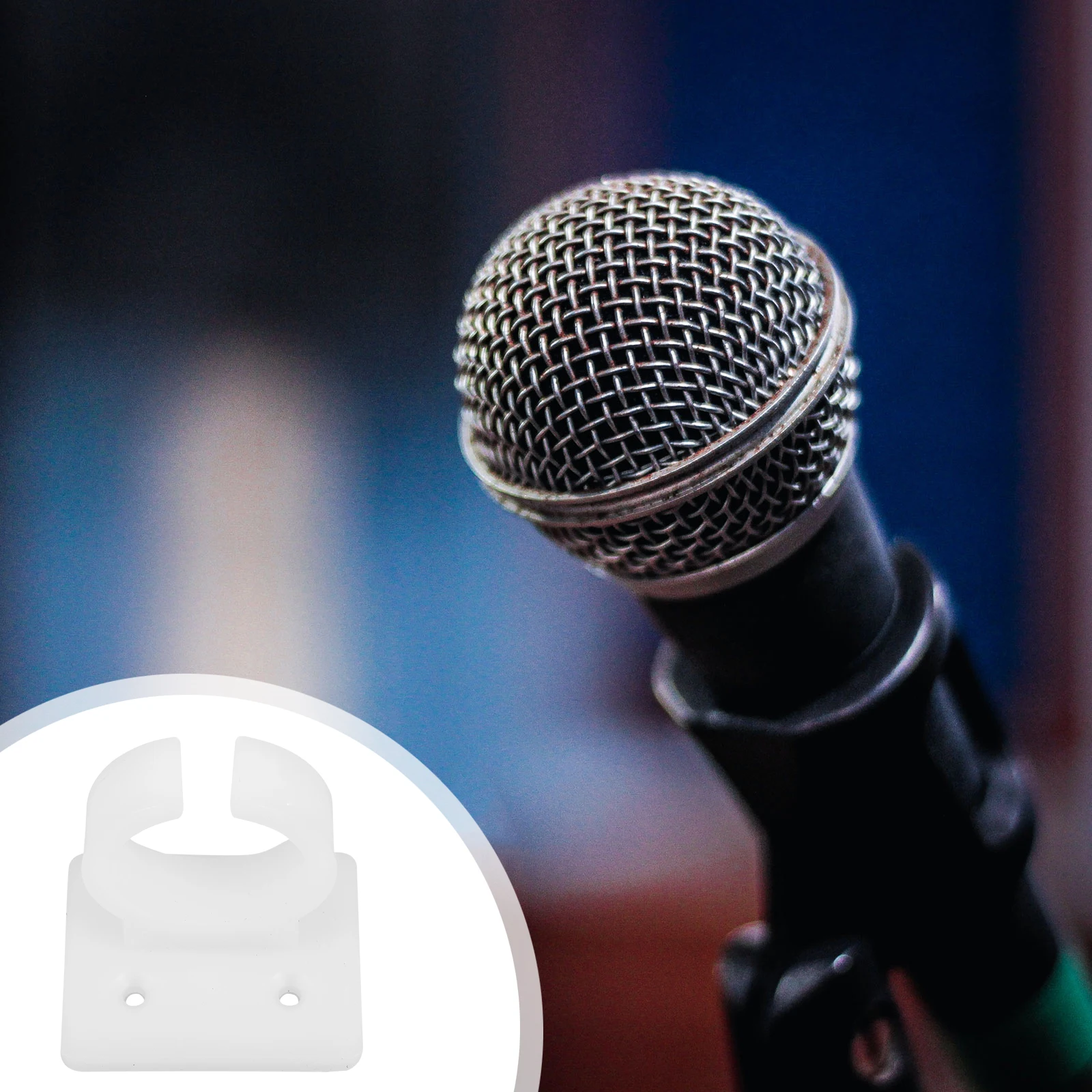 

10 Pcs Clips Microphone Attachment Holder Home Use Bracket Universal Desk White Desktop