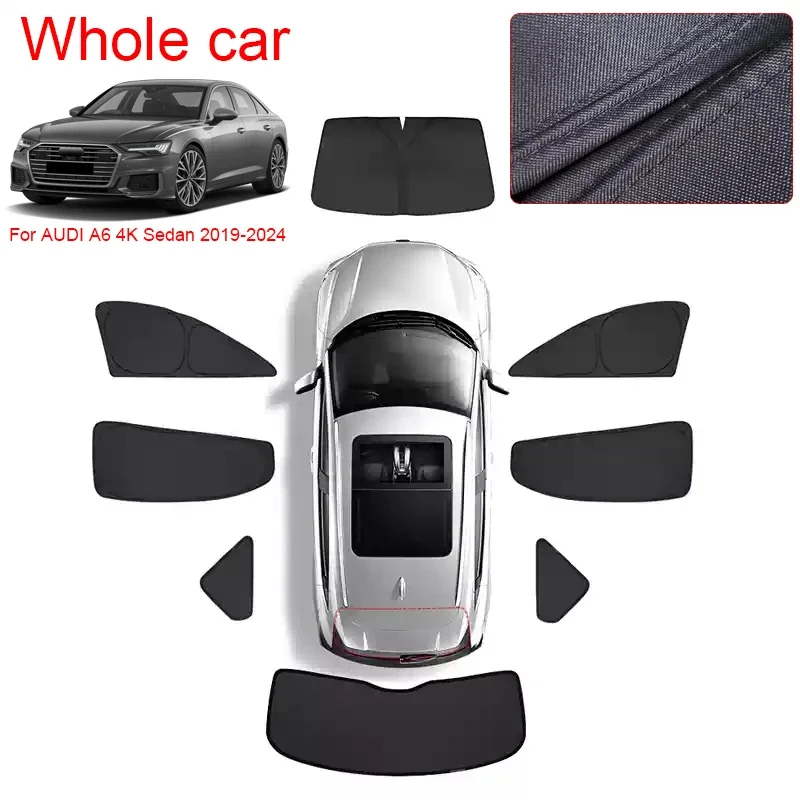 Car Dedicated Privacy Curtain Window Sunshade For AUDI A6 4K Sedan 2019-2024 Anti-UV Heat Insulation Protect Cover Accessories