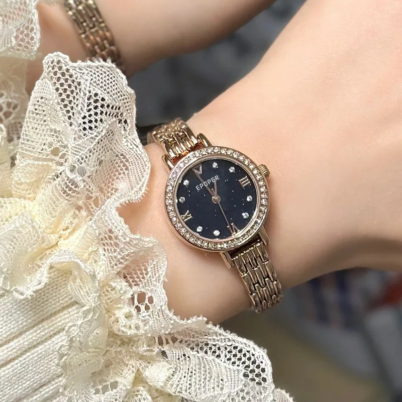 New fashionable, light luxury, exquisite dial women's watch with a high-end feel, versatile and elegant, steel band quartz watch