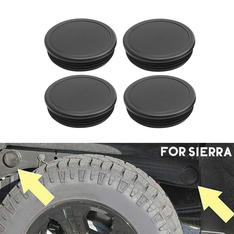 

4Pcs Rear Wheel Well Cab Frame Holes Plugs 2001-2019 For GMC Sierra & Chevrolet Silverado 1500 Accessories