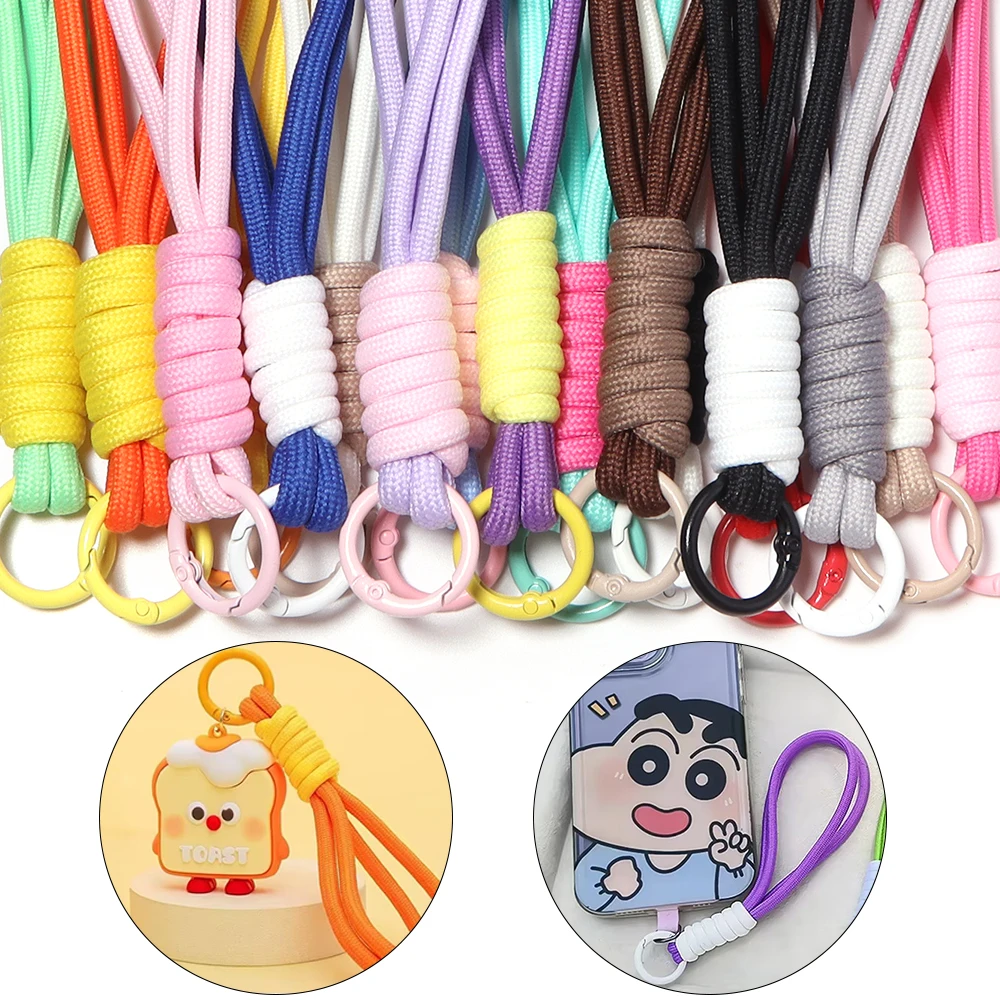 4er-Set zweifarbige geflochtene Schlüsselbänder, kreative Anti-Verlust-Handy-Lanyards, Schlüsselanhänger, Rucksack- und Auto-Anhänger-Accessoires – Detail 2