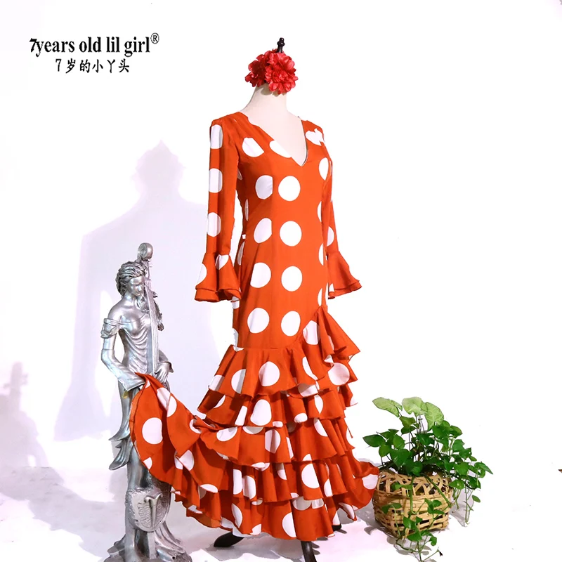 Robe de danse espagnole robe Flamenco porter des femmes M06