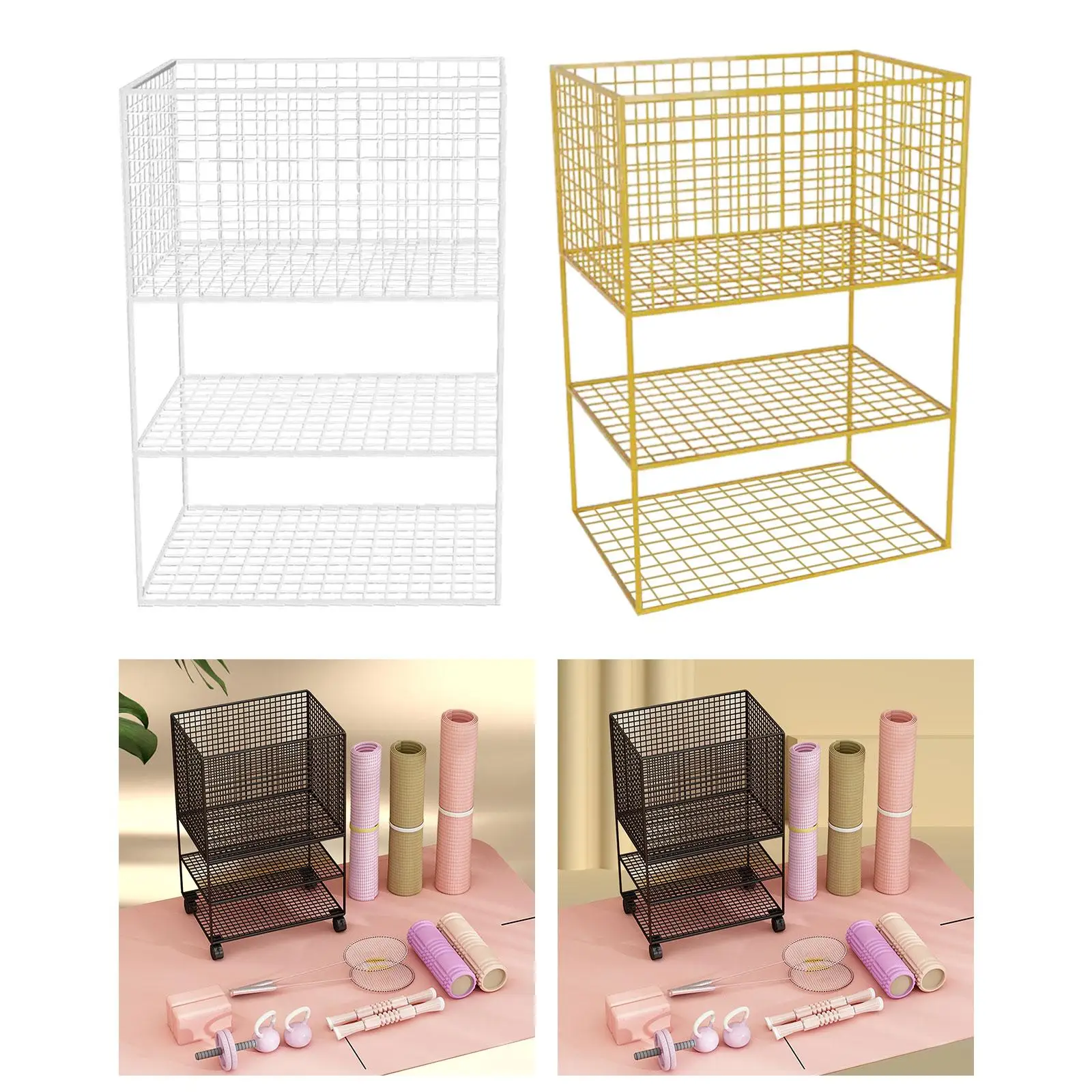 

Yoga Mat Storage Rack, Fitness Weight Rack, Metal Yoga Mat Storage Basket Workout Equipment Storage Organizer for Kettlebells