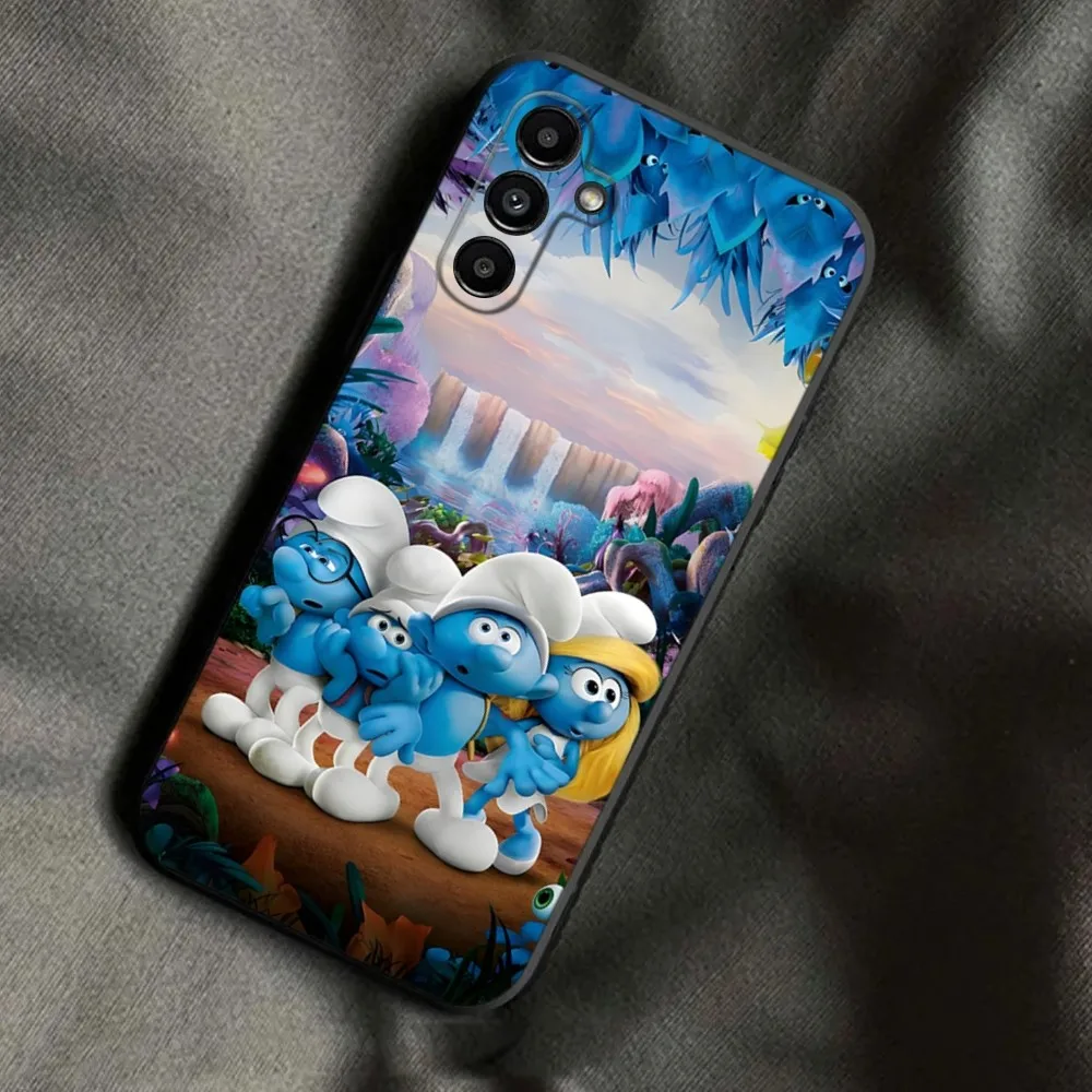 cartoon The S-Smurfs Phone Case For Samsung Galaxy A13,A21s,A22,A31,A32,A52,A53,A71,A80,A91 Soft Black Phone Cover