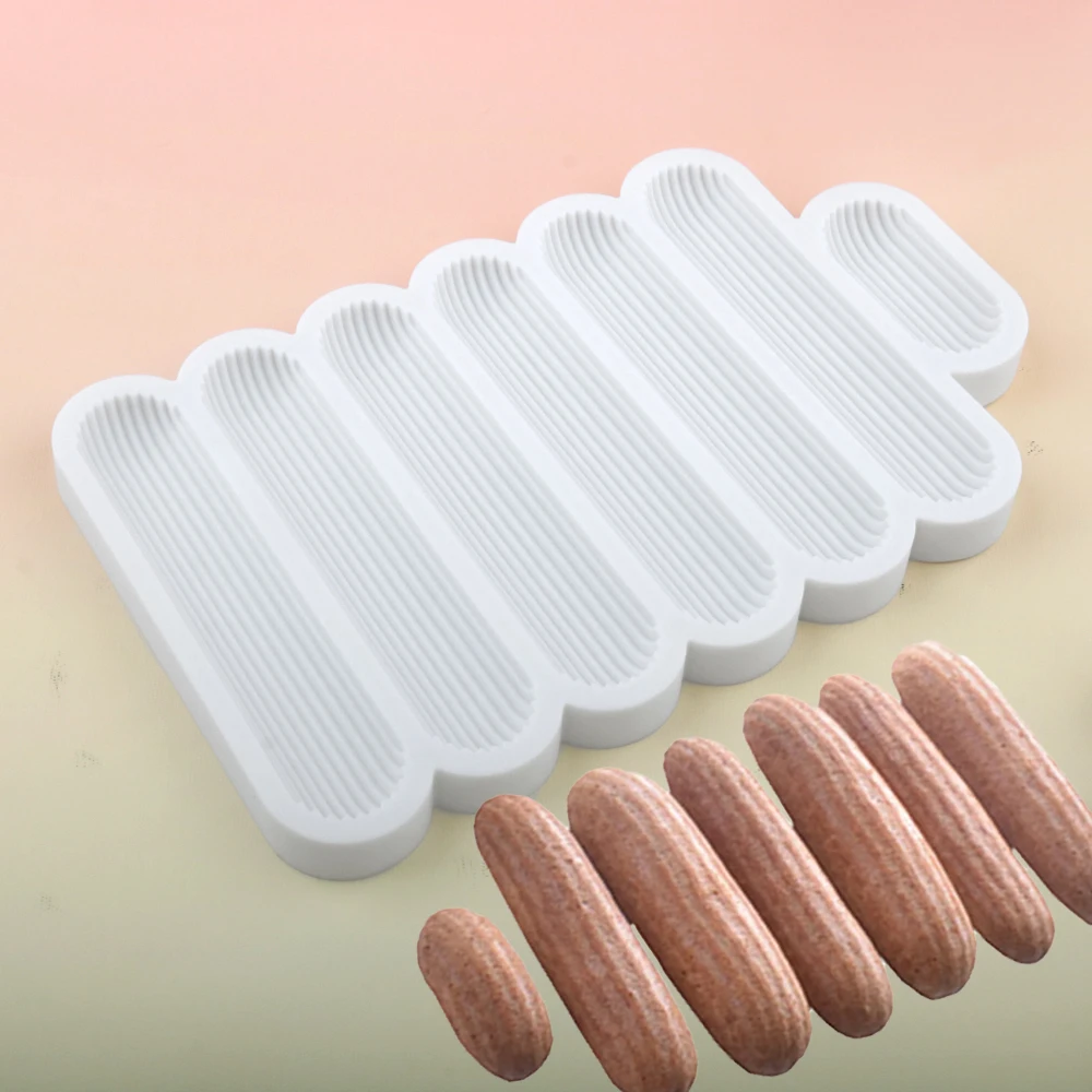 Cake Mold Chocolate Eclair Dessert Bakeware Long Strip Puffs Baking Mold Finger Puff Pastry Mould Kitchen Silicone Bakeware