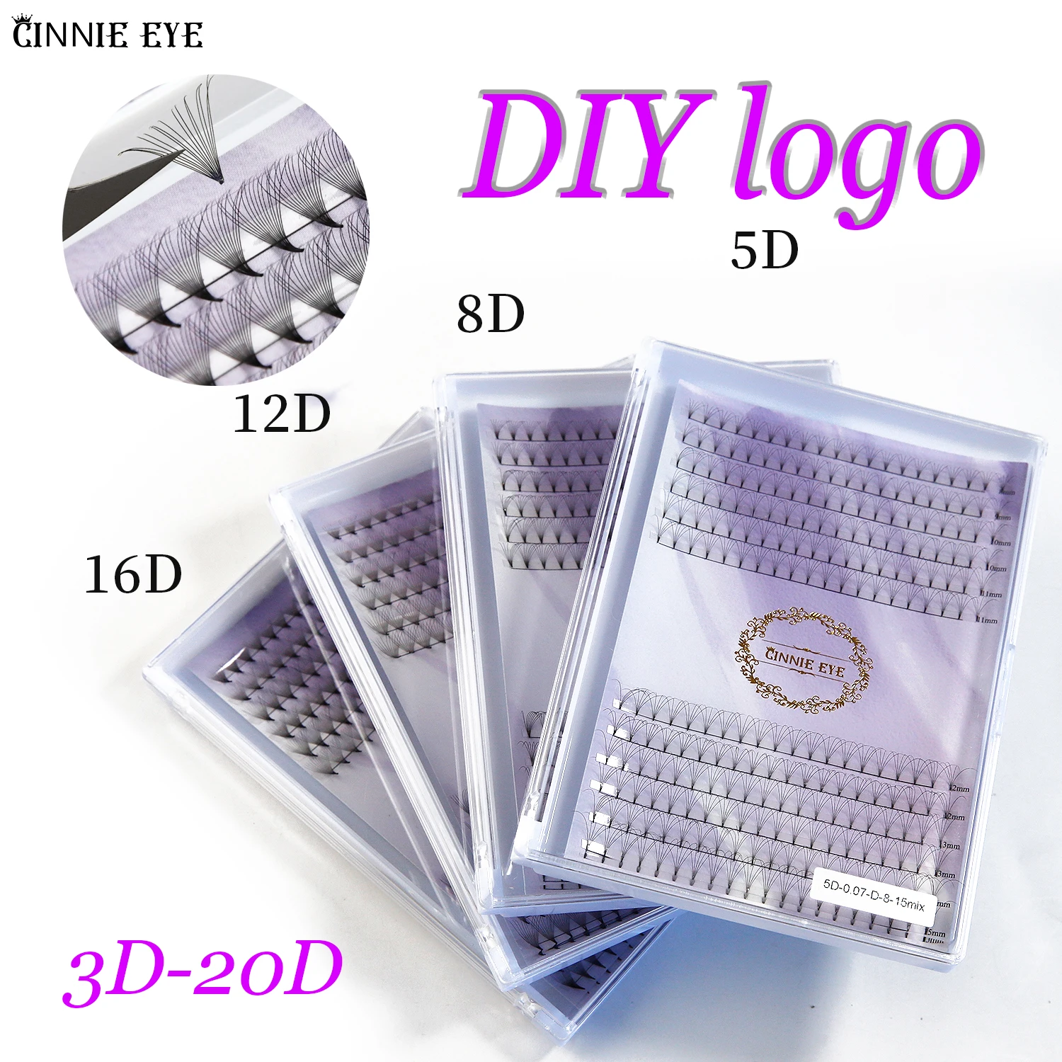 

New 12D 16D Premade Fans Lash 20D 8D Premade Volume Eyelash Extension Brazilian Natural Hair 3D Spike False Eyelash Point Base