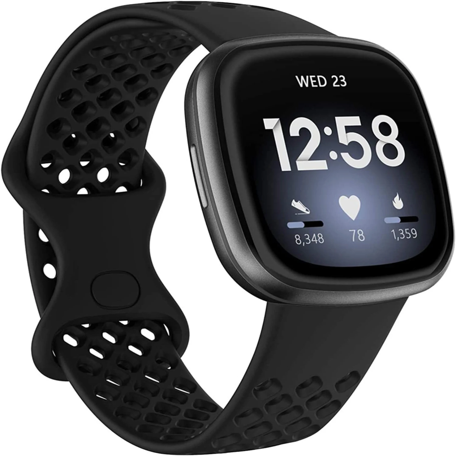 Comfortable, stylish, and durable premium silicone sport band for Versa 3/Sense - Perfect for daily wear and exercise - Elevate