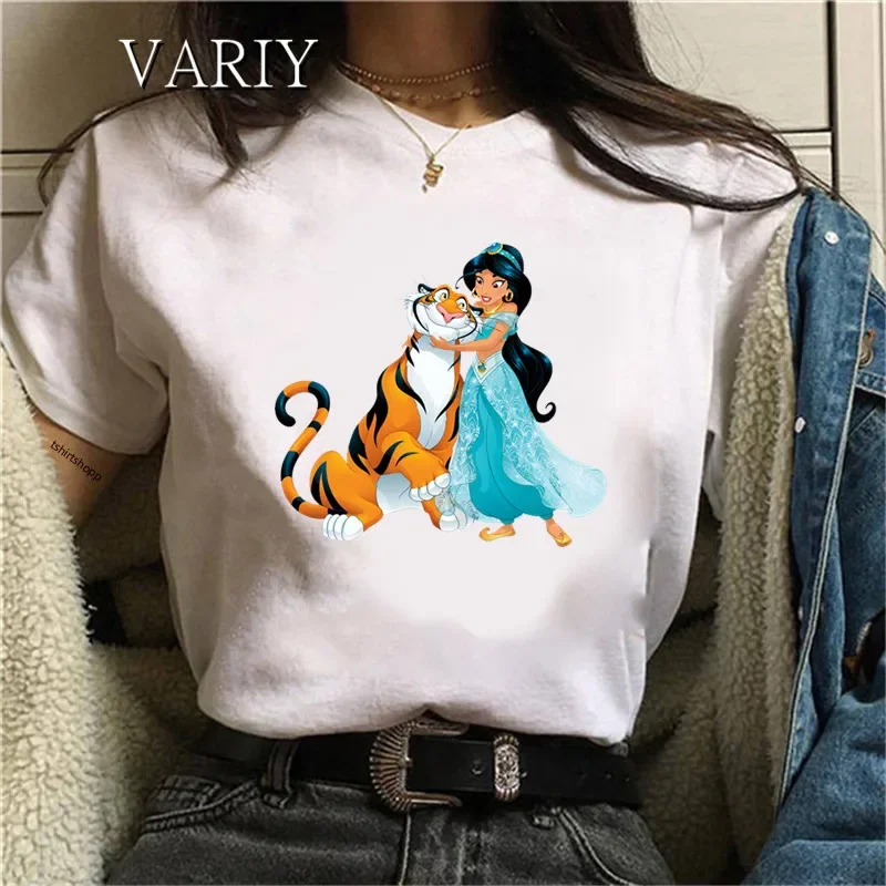 Jasmine Princesses T Shirt Women Aladdin Cosplay Kawaii Harajuku Top Hot Selling Tshirts Ulzzang Tshirt Hip Hop Grunge Clothes