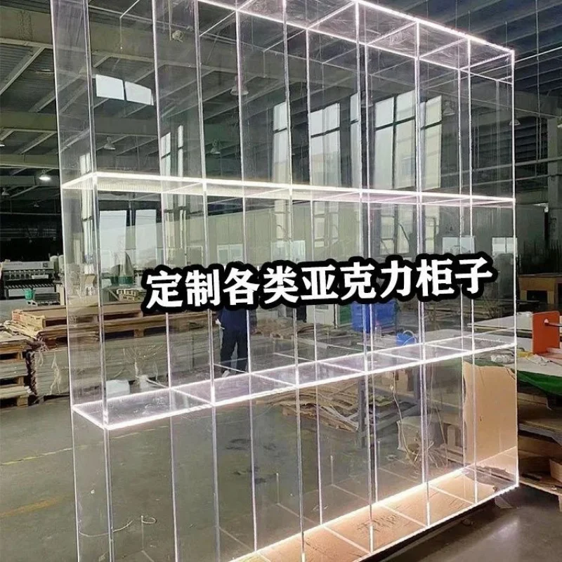 

Custom Acrylic Display Cabinet Commercial and Home Use, Transparent Multi-layer Grid Wall-mounted Model Rack Figurines a