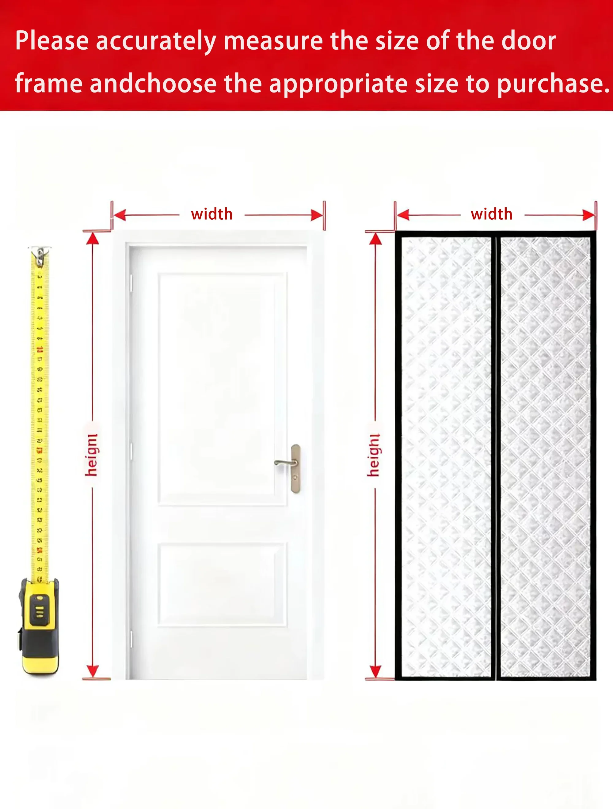 New graphene thermal storage cotton door curtain for winter warmth, windproof and cold proof magnetic suction curtain
