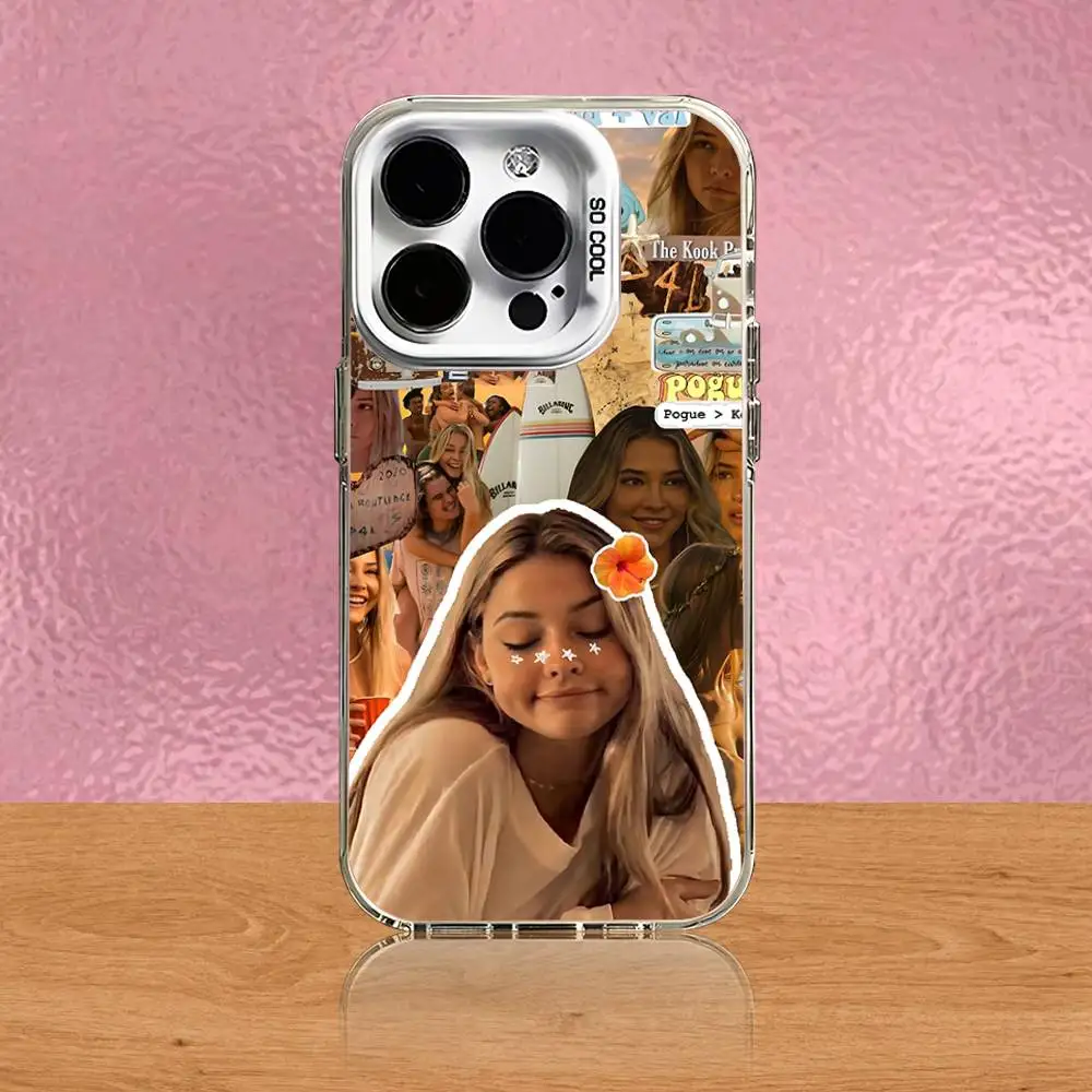 حافظة هاتف Sarah C-Cameron لهاتف iPhone 16,15,14,13,12,11,Pro,Max,Plus,Mini,SE غطاء مقاوم للصدمات من الحلوى البيضاء غير اللامعة