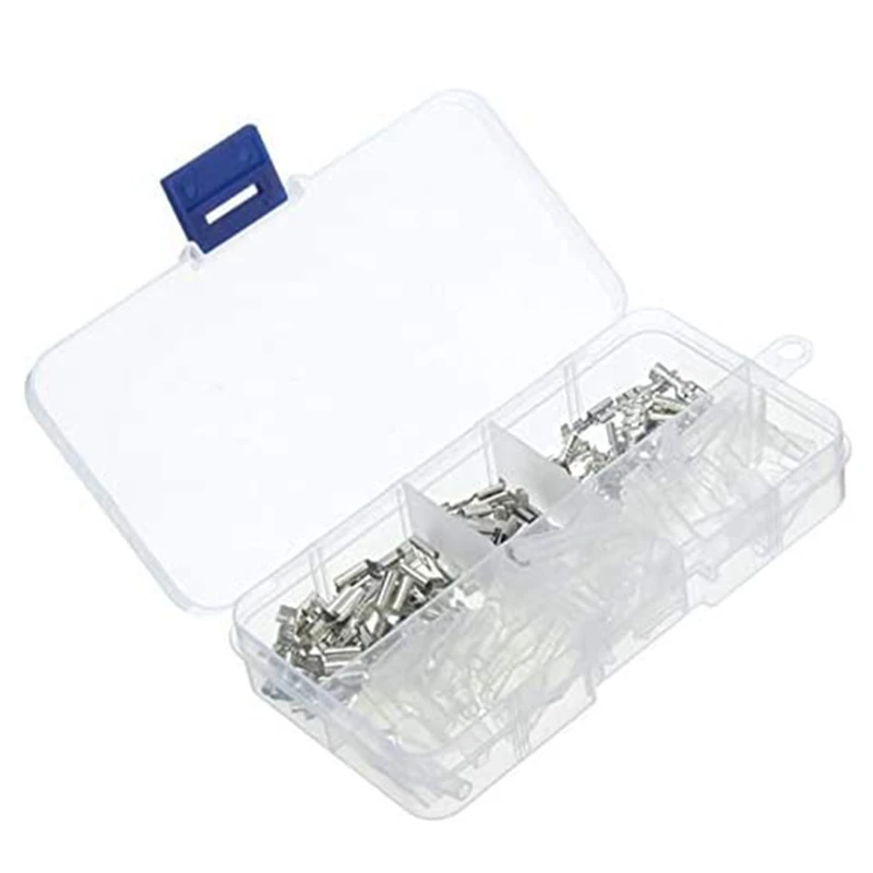 120Pcs 2.8Mm 4.8Mm 6.3Mm Crimp Insulating Terminals Silver Transparent Female Spade Connectors Sleeve Kit