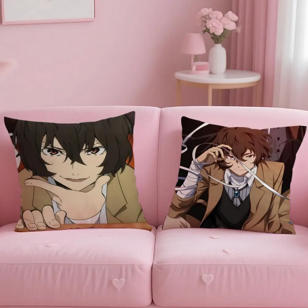 Classic Anime Bungo Stray Dogs Cushion Cover Soft & Easy-Wash Pillow Case – Versatile for Couch, Bed, Travel and Office