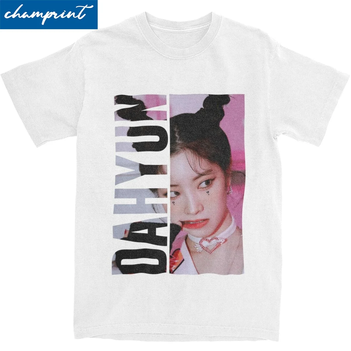 KPOP DAHYUN Active Tshirts Men Cotton Top Tee Novelty Twice Round Neck Short Sleeve