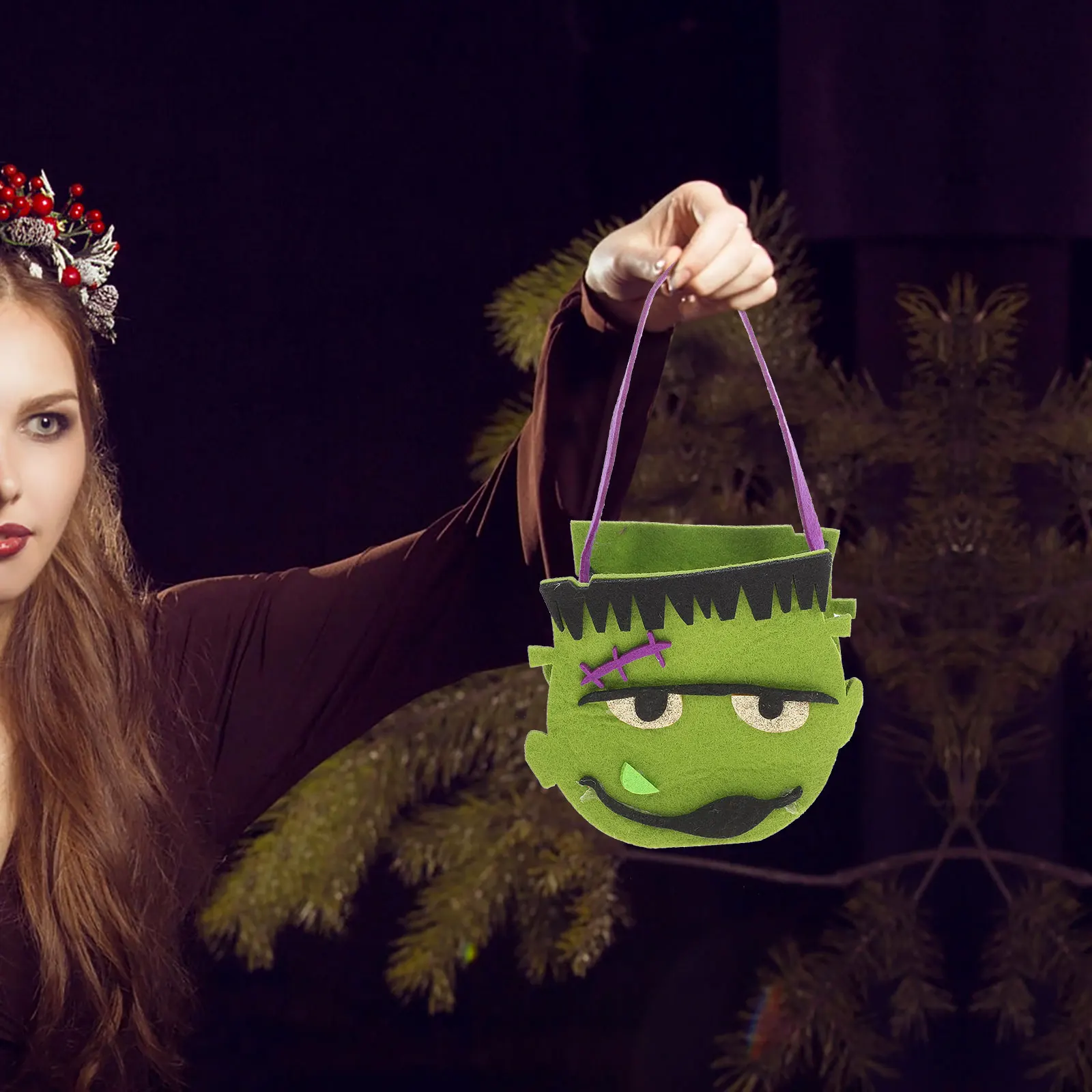 

4Pcs Bag Adorable Halloween School Gift Bags for Kids Portable Trick Treat Storage Bag Large Capacity