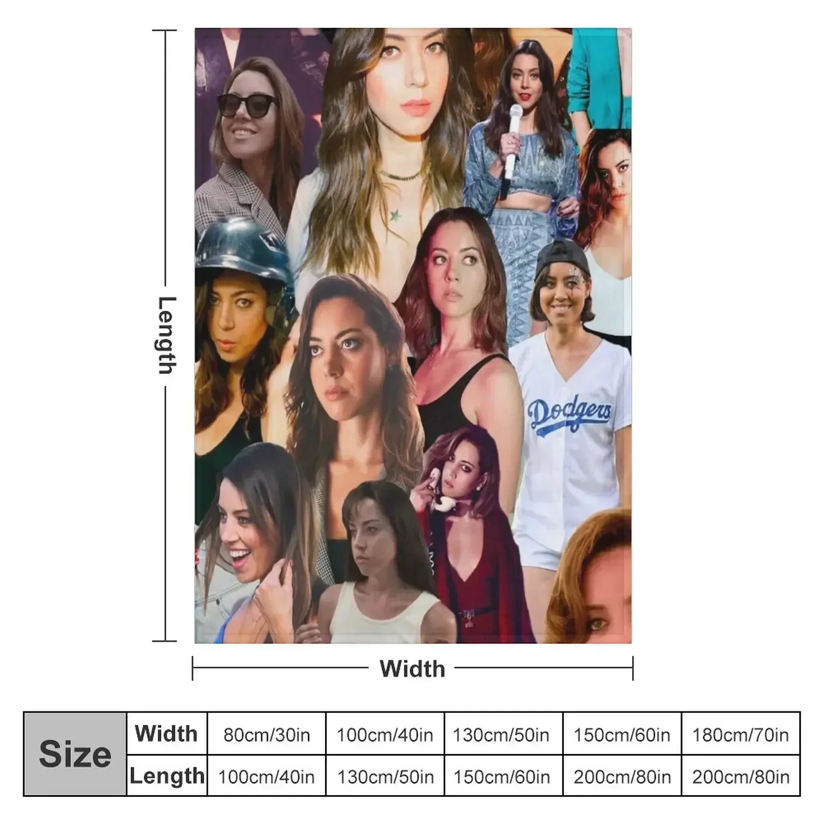 Aubrey Plaza collage Throw Blanket couch cozy soft plush fuzzy picnic outdoor blanket