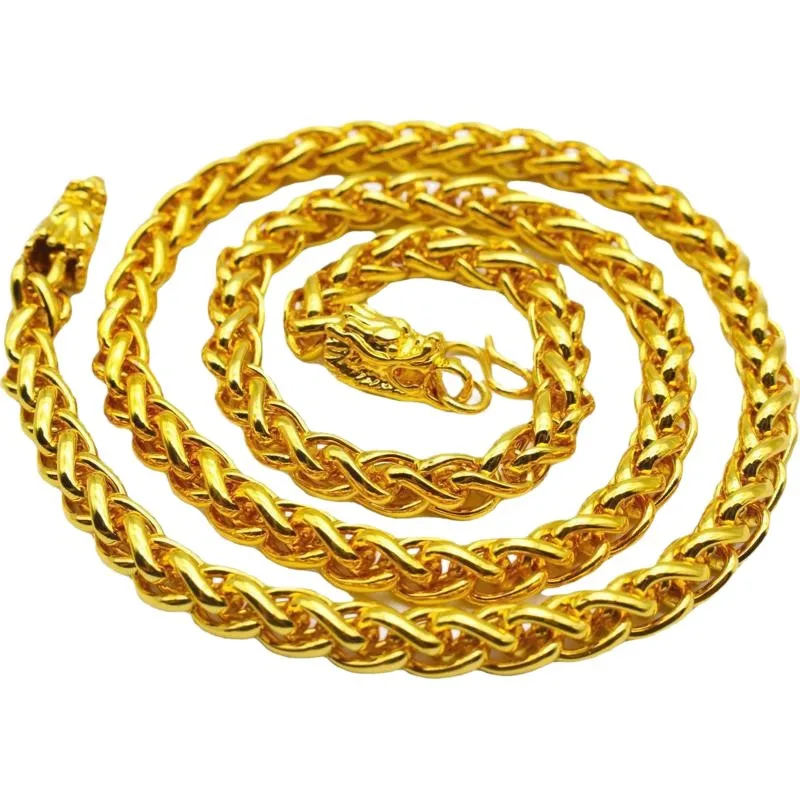 

Men Twist Dragon Head Necklace 24K Gold AU999 - Pure gold, tradition+quality, ideal for gifting & personal use