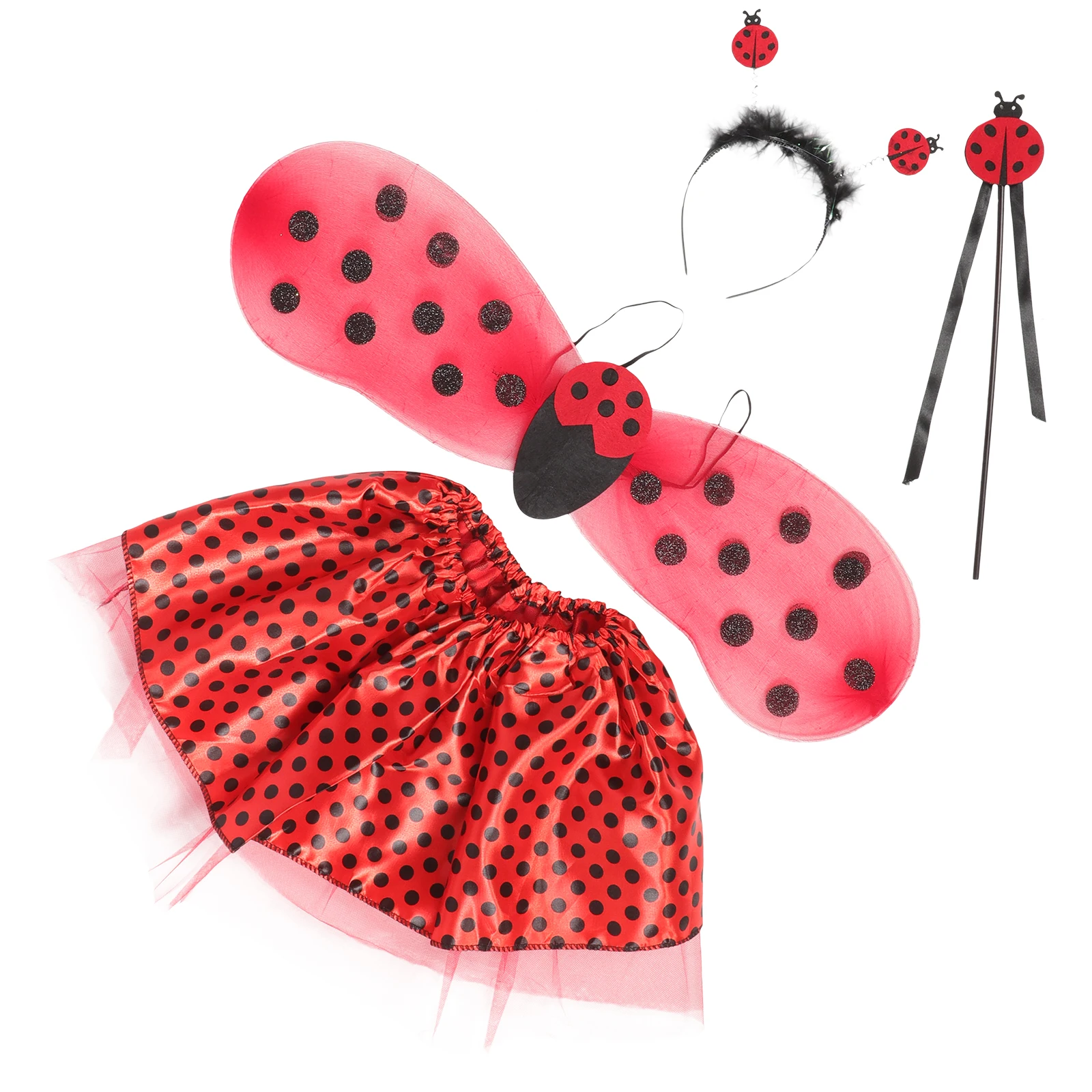 

Ladybug Performance Costume Girls Party Decorations Wing Wings Dress up Clothing