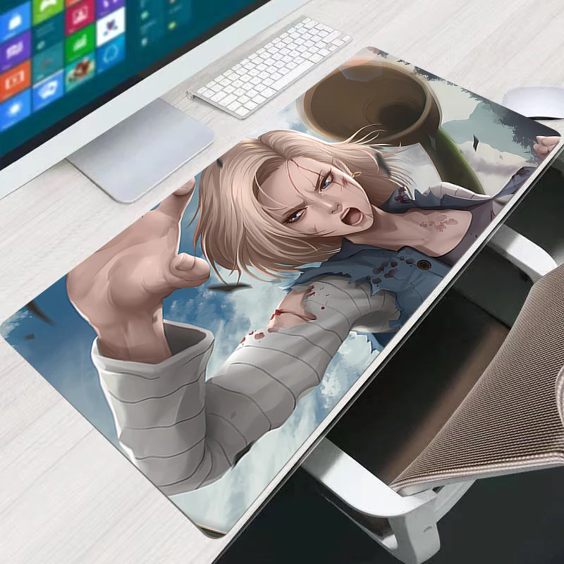 Kawaii Mouse Pad DBZ Dragon Ball Android 18 Anime Gabinete Gamer Computer Desk Mat Keyboard Pad Big Gaming Accessories Mousepad