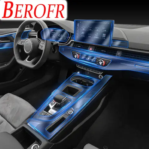 아우디 A4 B9 2020-2022 자동차 인테리어 센터 콘솔 투명 TPU 보호 필름 안티 스크래치 수리 필름 액세서리 수리