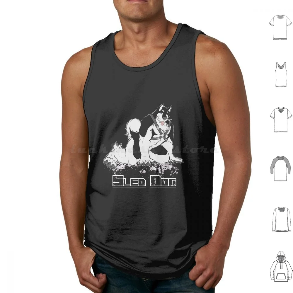 Sled Dog ( Harness ) Tank Tops Print Cotton Work Strong Husky Tough Malamute Sled Dog