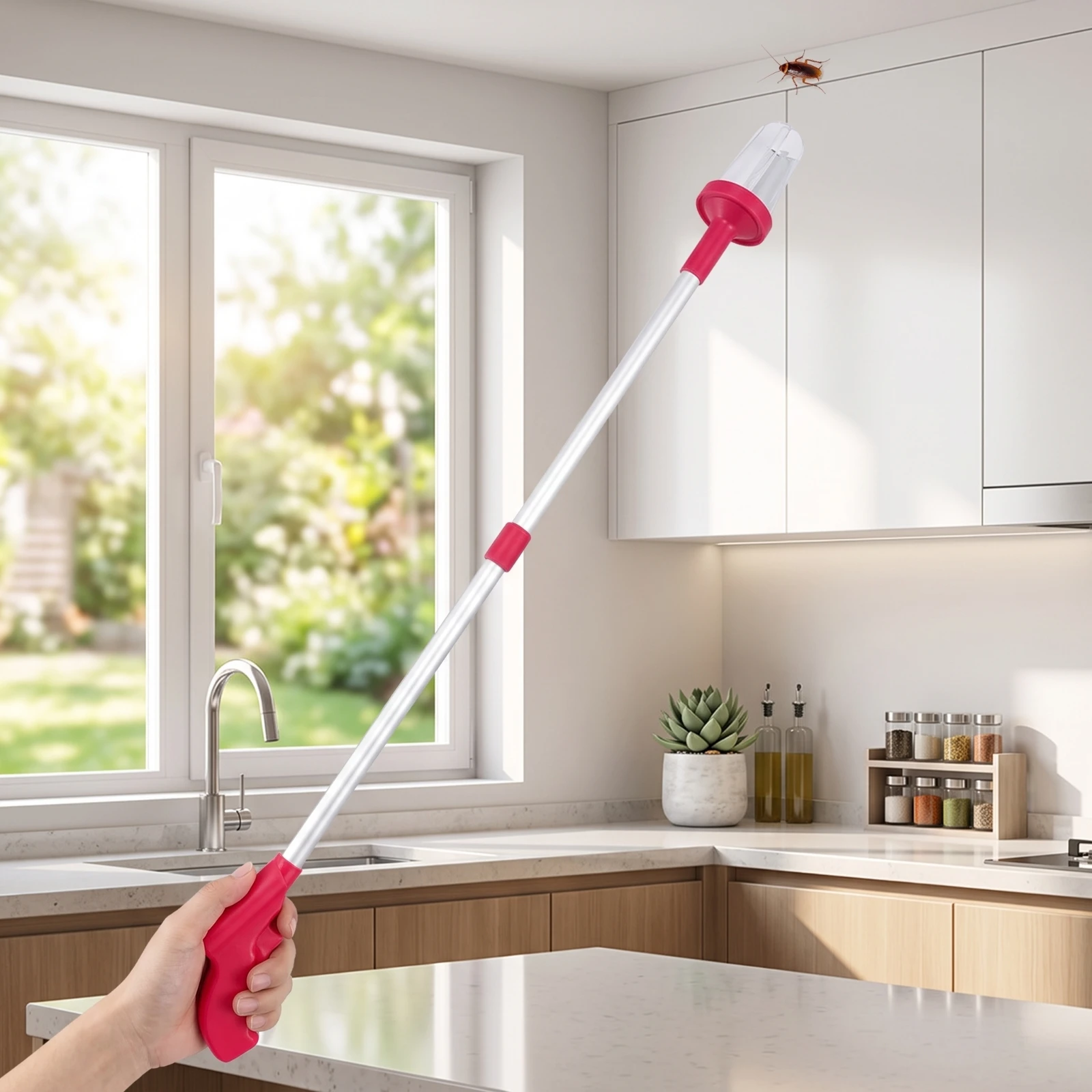 Catcher Foldable Catcher with Claw Bug Grabber Long-Reach Tool Contactless for Homeowners, Home, Ceilings