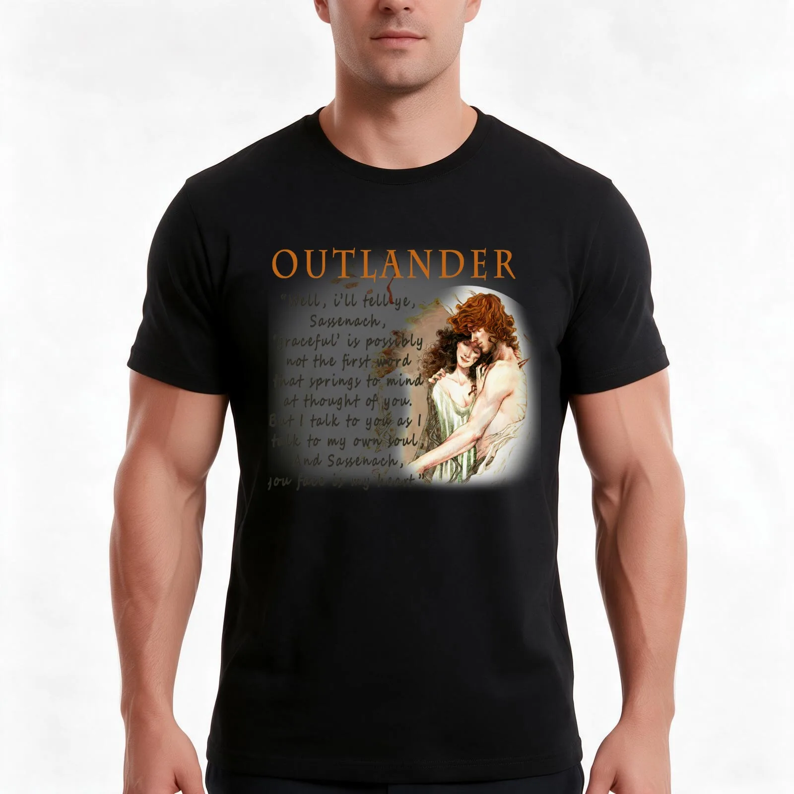 Outlander T-Shirt Summer Casual Cotton Tee Oversized Streetwear Tops Vintage Graphic Print Loose Fit Short Sleeve