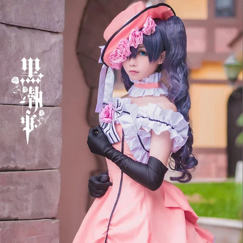 Anime Black Butler Ciel Phantomhive cosplay dress wig kushitsu women Lady Lolita maid dress uniform cosplay costumes pa7925