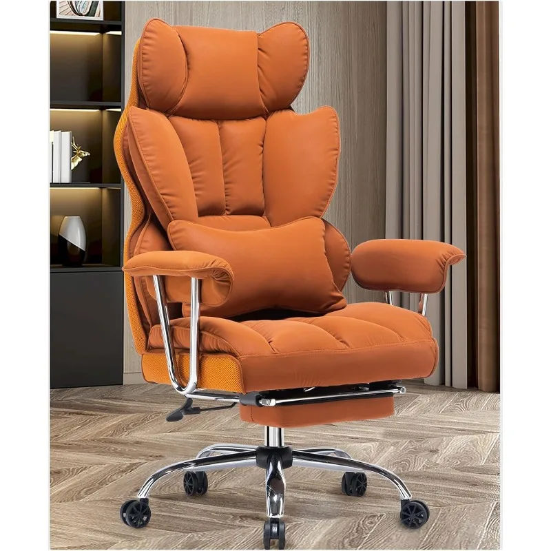 Office Chair for Heavy People, High Back Computer Chair with Foot Rest, Height Adjustable PU Leather Office Chair,Big and Tall