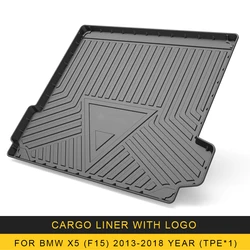 For BMW X5 F15 2013-2018 Car Cargo Liner box Mat TPE Anti-slip Trunk Mat Trunk Tray Carpet Interior Accessories