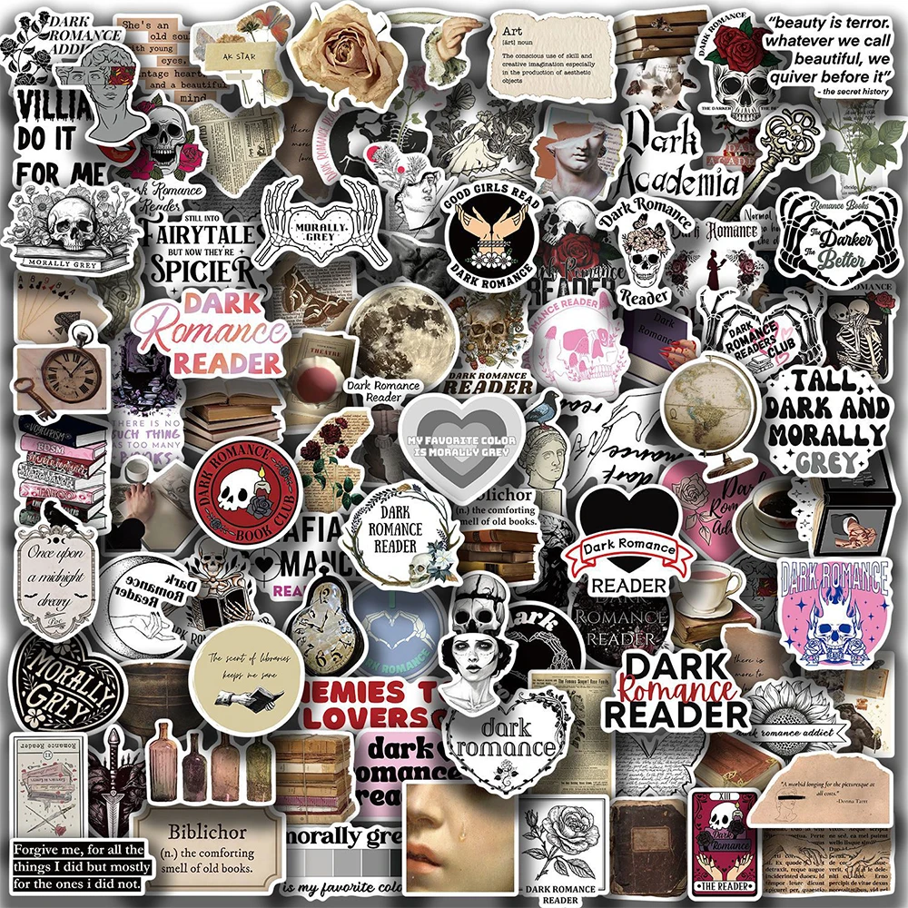 10/30/50/100pcs Horror Skull Dark Vintage Aesthetic Waterproof Stickers Graffiti Notebook Computer Suitcase Mystical Decor Decal