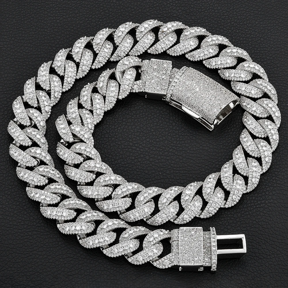 NY New Cuban Link Necklace Personalized Custom Buckle Fully Inlay With Iced Out 5A CZ High End Luxury Hip Hop Jewelry Necklace