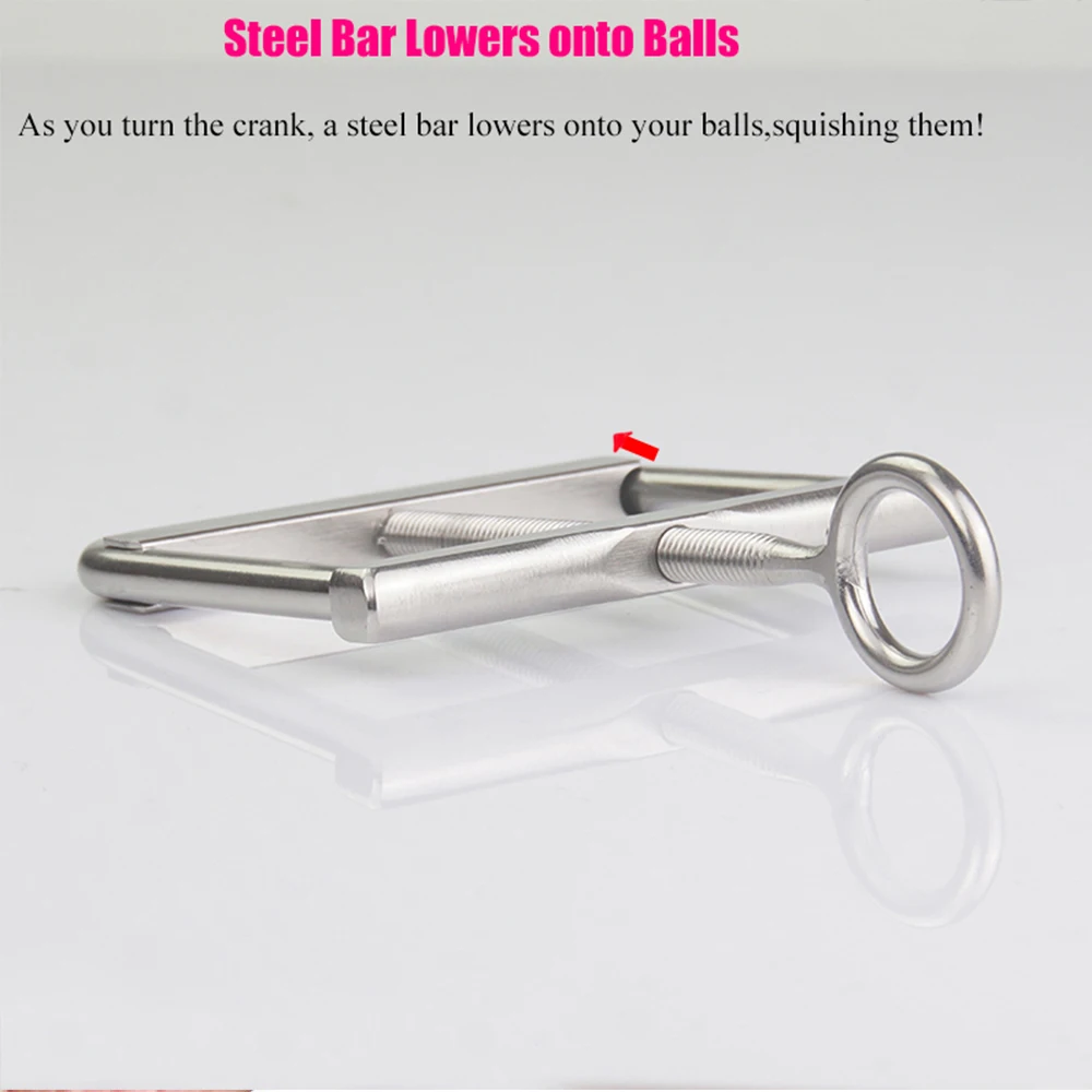 Stainless Steel Scrotal Clamps Screw Ball Crusher Cock Restraint Scrotal Squeezer Cock Testicle Crushing CBT Device Men Chastity