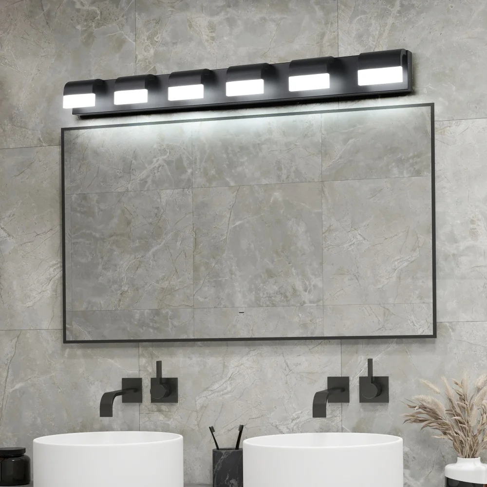 

Modern 6-Light LED Vanity Light Fixture Over Mirror Cabinet Dimmable Bathroom Vanity Lights Fixtures WallMounted Sconce Lighting