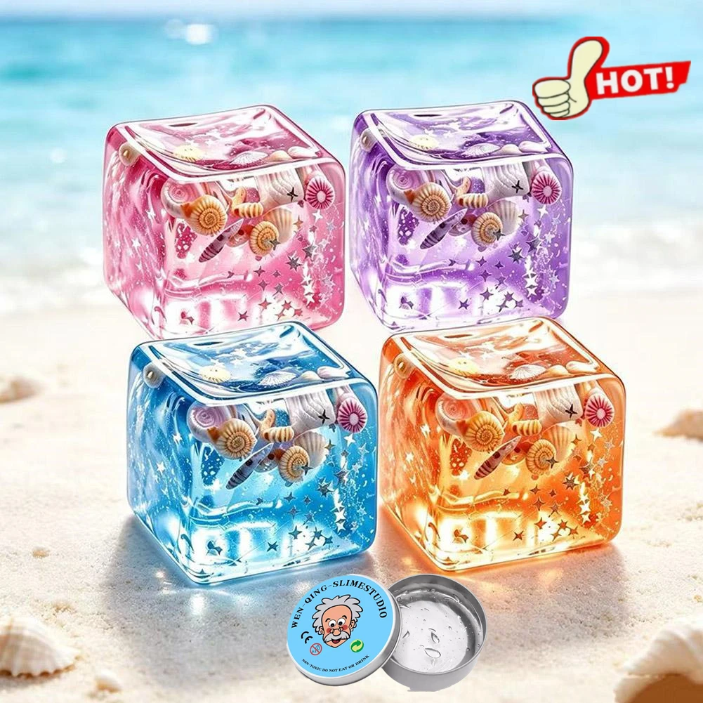 5 colors Taba Squishy Stress Balls Cube - Ocean Sensory Fidget Toy Slow Rise Squishy Toys for Kids and Adults Squeeze Relax Gift
