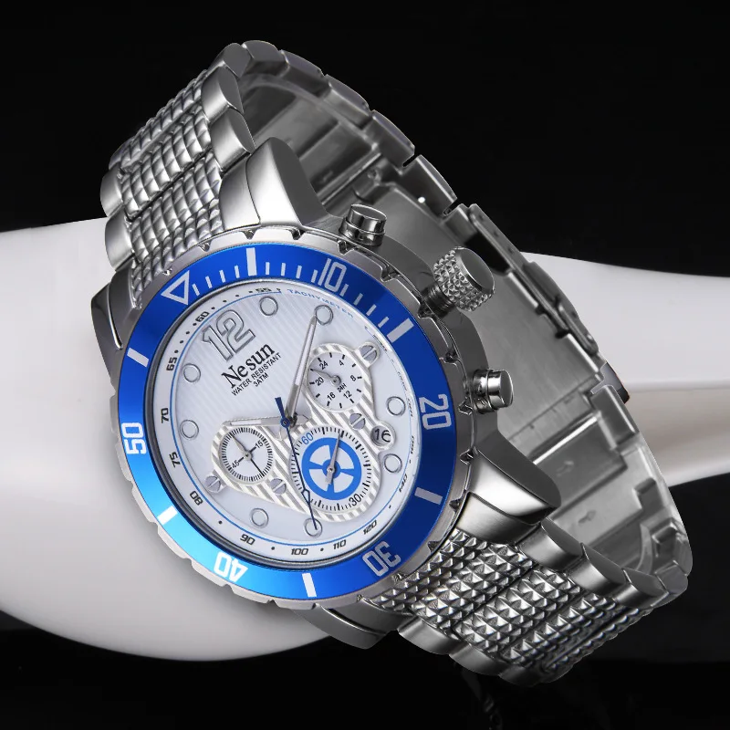 NESUN Luxury Switzerland Brand Men's Japan MIYOTA Quartz Watches Multi-functional Waterproof Chronograph Luminous Dial N8461